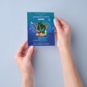 パープル サマー クラブ ビーチ 卒業パーティー チラシ (手)