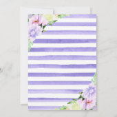 パープル サマー フラワーズとゴールド フレーム ベビー シャワー 招待状 (裏面)