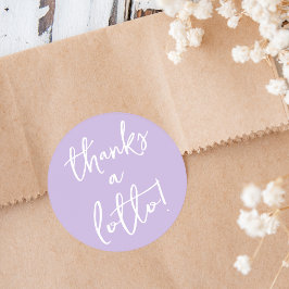 パープル サンクス ア ロット スティッカー 宝くじ チケット 好意 ラウンドシール