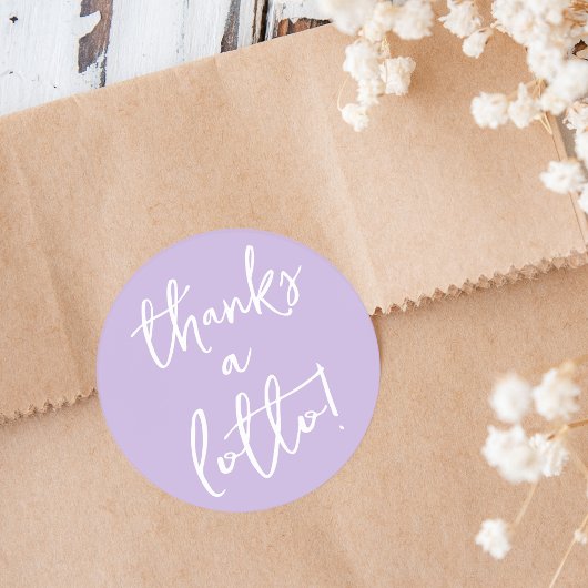 パープル サンクス ア ロット スティッカー 宝くじ チケット 好意 ラウンドシール