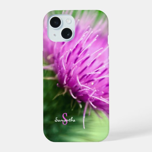 パープル・シスル・フォンケース iPhone 15ケース (裏面)