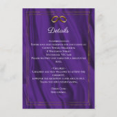 パープル シマー & ゴールド リングスのウェディング詳細 エンクロージャーカード (正面)