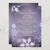 パープル&シルバーウィンターリハーサルディナー招待状 招待状 (正面/裏面)