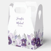 パープル&シルバーウォーター結婚式の引き出物ボックス フェイバーボックス (オープン)
