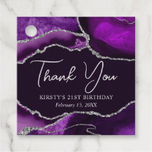 パープル&シルバーグリッターアゲート誕生日パーティー