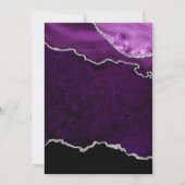 パープル&シルバーグリッターアゲート&マーブル結婚ズ サンキューカード (裏面)