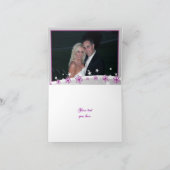 パープル、シルバーグレイの冬のウェディング、ありがとう サンキューカード (内部)