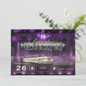 パープル＆シルバーシティライトのリモハロウッドパーティー 招待状 (スタンド正面)