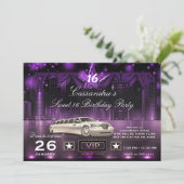 パープル&シルバーシティライトリモバースデーパーティー 招待状 (スタンド正面)