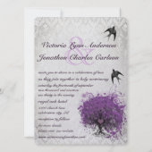 パープル&シルバーハートツリー結婚式招待状 招待状 (裏面)