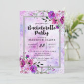 パープル&シルバーバチェロレッテ招待状 招待状 (スタンド正面)