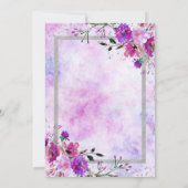 パープル&シルバーバチェロレッテ招待状 招待状 (裏面)