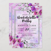 パープル&シルバーバチェロレッテ招待状 招待状 (正面/裏面)