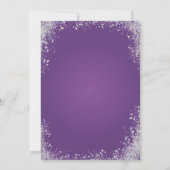 パープル&シルバーパーティーエレガント誕生日スパークル 招待状 (裏面)