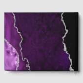 パープル&シルバーフェイクグリッターアゲ結婚ート ゲストブック (裏面)