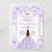 パープル&シルバーフローラプリンセスキニャネラ 招待状 (正面)