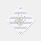 パープル&シルバープリンセスクラウンナプキンス スタンダードカクテルナプキン (角)