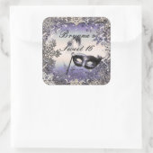 パープル&シルバーマスカレード&ウィンタースノーフレーク スクエアシール (バッグ)