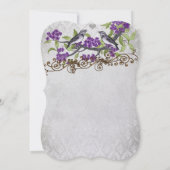 パープル&シルバーヴィンテージバードダマスクウェディング招待状 招待状 (裏面)