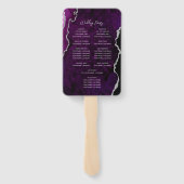 パープル シルバー アゲート スクリプト ウェディング プログラム ハンドファン (裏面)