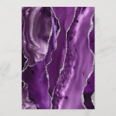 パープル シルバー アゲート ダーク ウェディング メニュー (裏面)