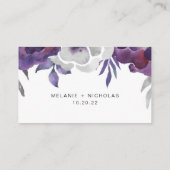 パープル シルバー ウェディング RSVP オンライン ウェブサイト カード (裏面)