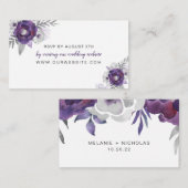 パープル シルバー ウェディング RSVP オンライン ウェブサイト カード (正面/裏面)