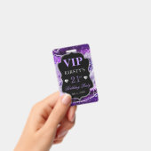 パープル&シルバー グリッター アゲート 誕生日VIP バッジ (手持ち)