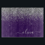 パープル シルバー グリッター ガーリー モノグラム ネーム カッティングボード<br><div class="desc">パープルとシルバーのスパークル グリッター スクリプト モノグラム ネーム カッティングボード。豪華で洗練されたスタイルを愛する人への、卒業式、誕生日、結婚式、結婚前のお祝い、記念日、ベビーシャワー、バチェロレッテパーティーの贈り物に最適です。</div>