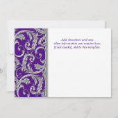 パープル·シルバー·スワール·婚約アニバカスタムリーズ 招待状 (裏面)