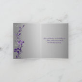 パープル シルバー バタフライ フラワー 感謝カード (内部)
