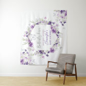 パープル シルバー バタフライ ベイビー シャワー タペストリー (インサイチュ)