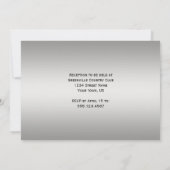 パープル シルバー フローラル スワール ウェディング 招待状 (裏面)