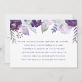 パープル＆シルバー 水彩画 ウェディング レシピ カード (正面)