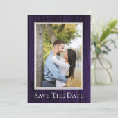 パープル シンプル ラスティック フォト セーブ ザ デート セーブザデート (スタンド正面)