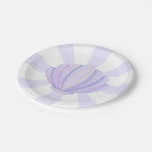 パープル シーシェル スターバースト バースデー パーティー ペーパープレート (アングル)