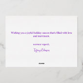 パープル・ジョイとホワイト・リアル 箔シーズンカード (裏面)