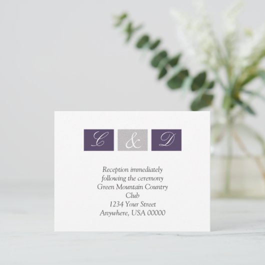 パープル スクエアーズ RSVP カード (スタンド正面)