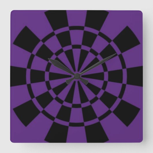 パープル スクエア壁時計 (正面)