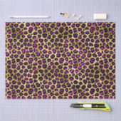 パープル&スタイリッシュゴールドフォイルヒョウのスポットサファリ 薄葉紙 (クラフト)