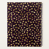 パープル&スタイリッシュゴールドフォイルヒョウのスポットモノグラム プランナー手帳 (裏面)