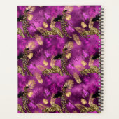 パープル&スタイリッシュ金ゴールドレオパード&ウィメンモノグラム プランナー手帳 (裏面)