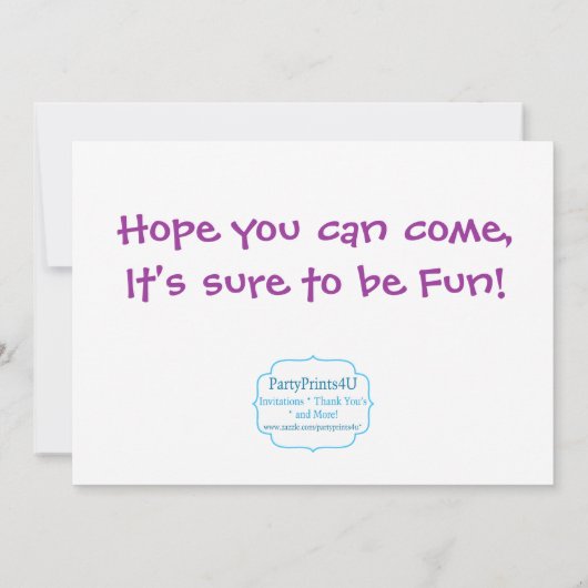 パープル·スター·ギムナスト誕生日パーティーの招待 招待状 (裏面)