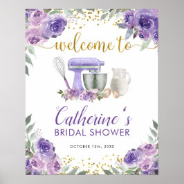 パープル ストック キッチン ウェルカム サイン