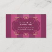 パープル&ストライプの金ゴールドシックブティックビジネスカード 名刺 (裏面)