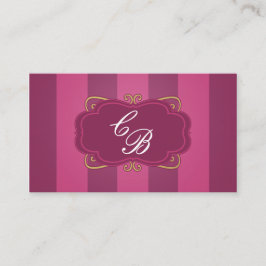 パープル&ストライプの金ゴールドシックブティックビジネスカード 名刺