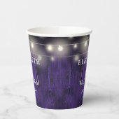 パープル ストリング ライト ラスティック ウッド ボーホー バーン ウェディング 紙コップ (左)