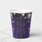 パープル ストリング ライト ラスティック ウッド ボーホー バーン ウェディング 紙コップ (右)