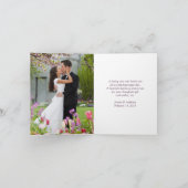 パープル スノーフレーク ウィンター ウェディング サンクス カード (内部)