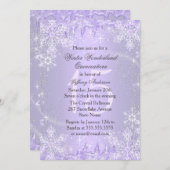 パープル スノーフレーク ウィンター ワンダーランド キンセアニエラ 招待状 (正面/裏面)